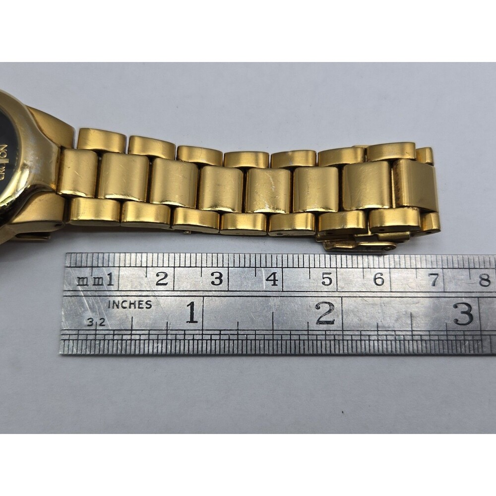 Croton Womens Gold Tone Black Dial Diamond Date Quartz Watch New Battery - Read - Picture 9 of 13
